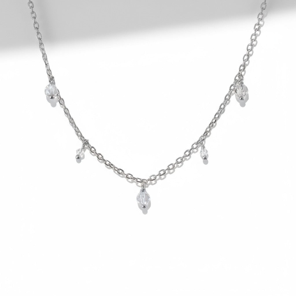 Collier "Pilula" mit feinen Bergkristallen