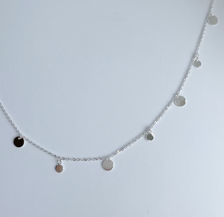 feine Ankerkette diamantiert in Silber 925 mit feinen Plättchen