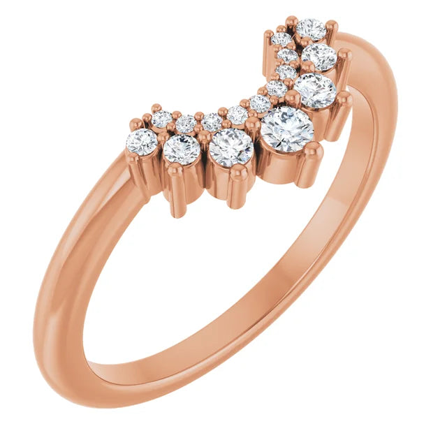 Beisteckring "Helo" in halbrunder Form besetzt 16 Brillanten