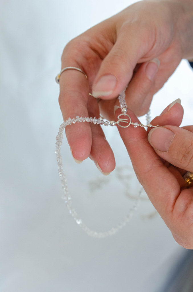 Clair de Rêve - funkelndes Collier aus Silber 925 mit Herkimer Bergkristall