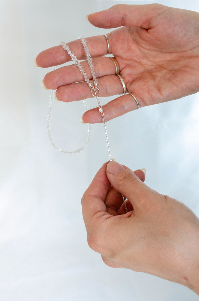 Clair de Rêve - funkelndes Collier aus Silber 925 mit Herkimer Bergkristall