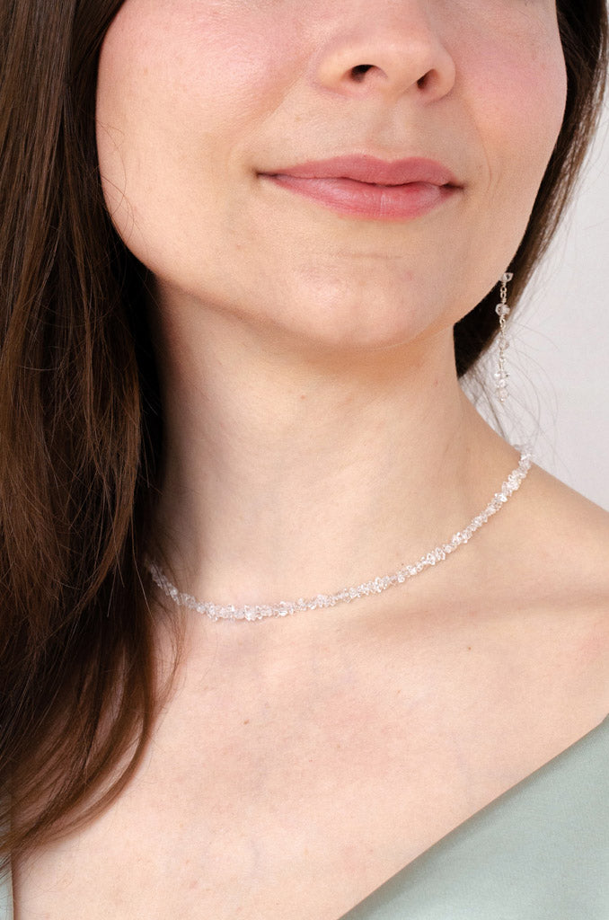 Clair de Rêve - funkelndes Collier aus Silber 925 mit Herkimer Bergkristall