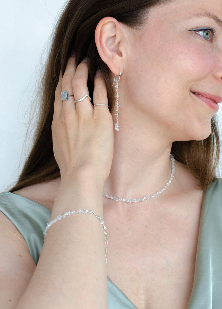 Clair de Rêve - funkelndes Collier aus Silber 925 mit Herkimer Bergkristall