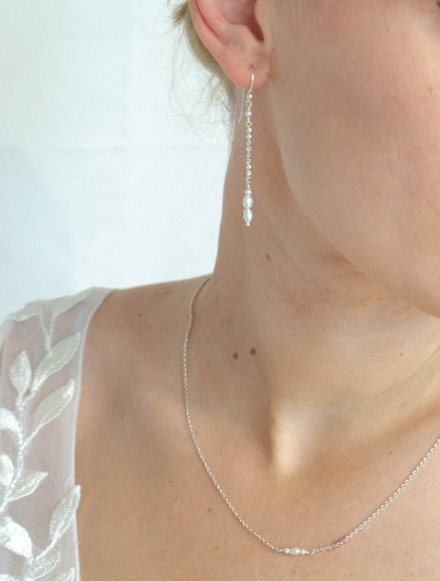Perlenohrringe aus Silber 925, Brautschmuck hergestellt beim Goldschmied