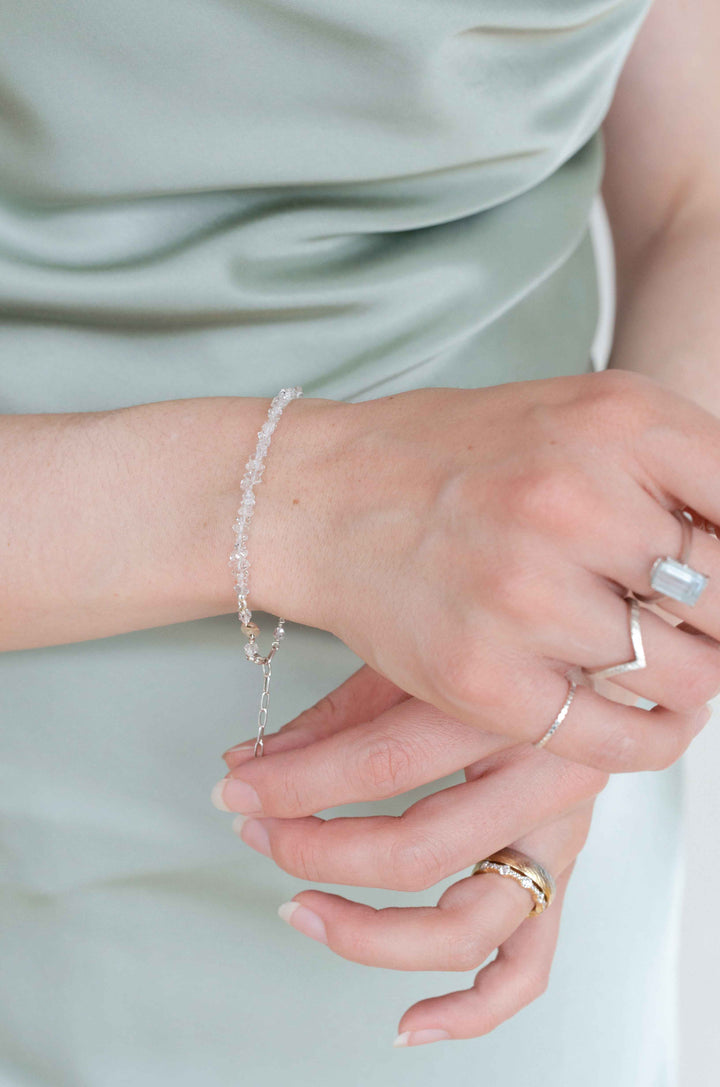 Clair de Rêve - funkelndes Bracelet aus Silber 925 mit Herkimer Bergkristall