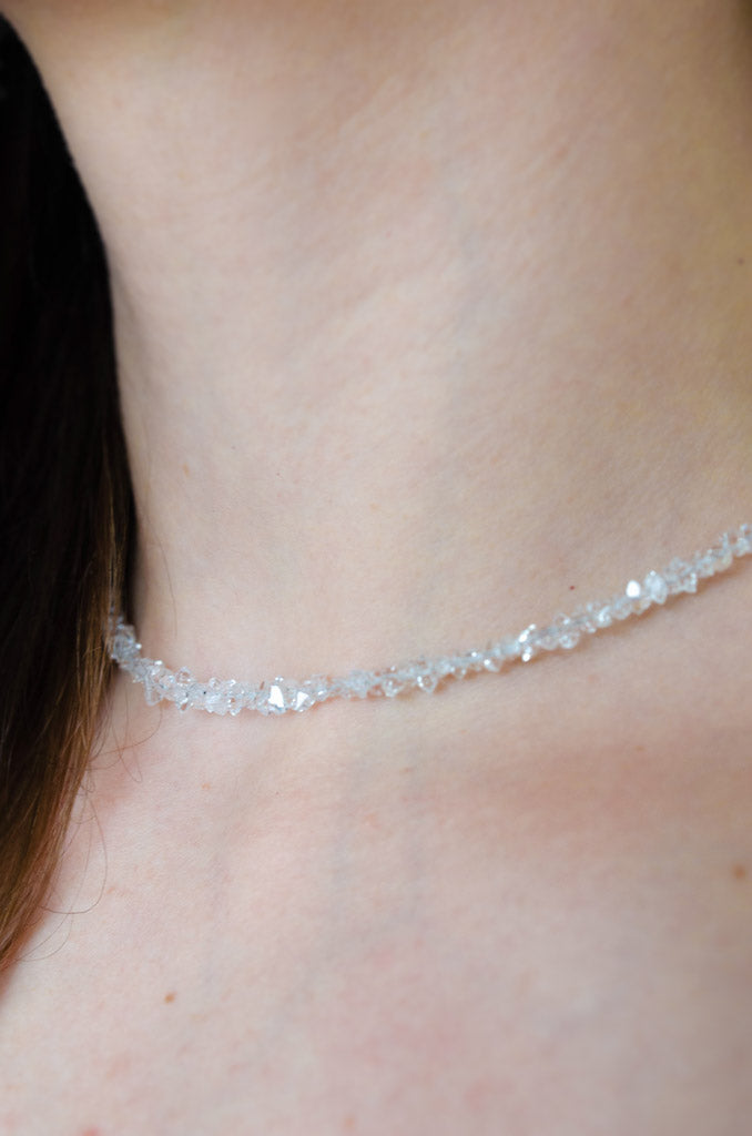 Handgefertigte Herkimer Rückenkette für die Braut