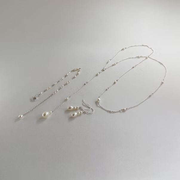 Bracelet Silber 925 mit weissen Süsswasserperlen