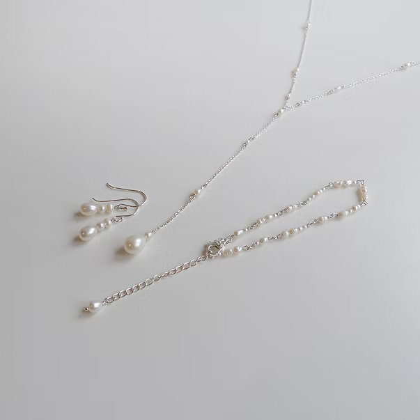 Bracelet Silber 925 mit weissen Süsswasserperlen