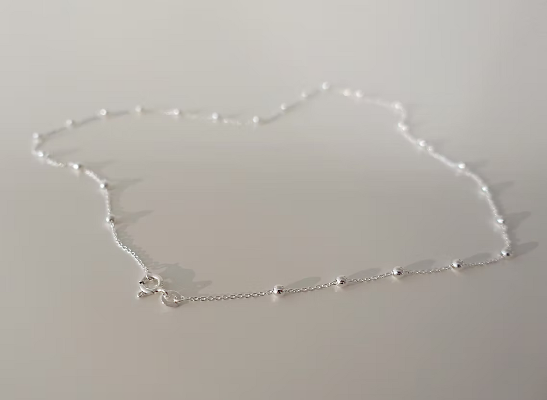 Collier Ankerkette mit Kügelchen in Silber 925