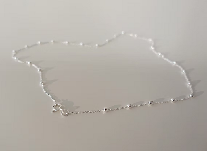 Collier Ankerkette mit Kügelchen in Silber 925