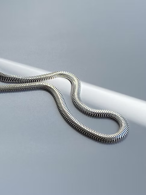 Collier Schlange flach in Silber 925