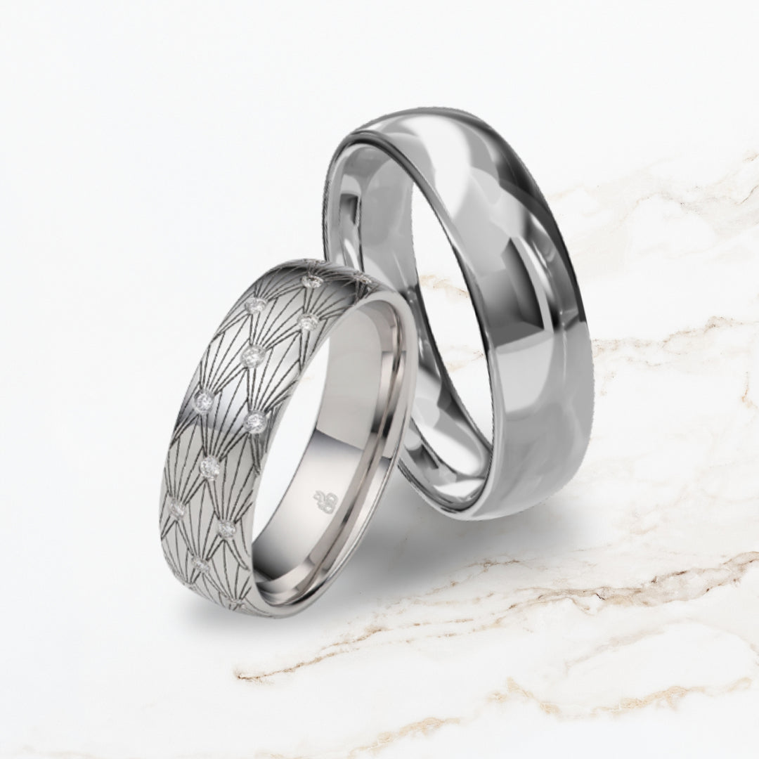 Eheringe Strahlensymmetrie "Art Deco Kollektion"