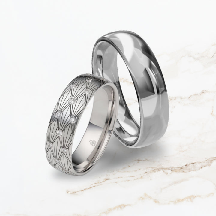 Eheringe Strahlensymmetrie "Art Deco Kollektion"