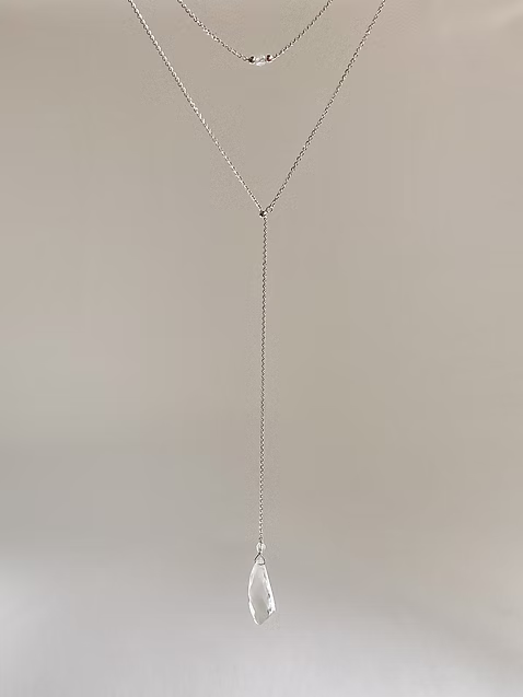 Rückenketten Silber 925 mit Bergkristall